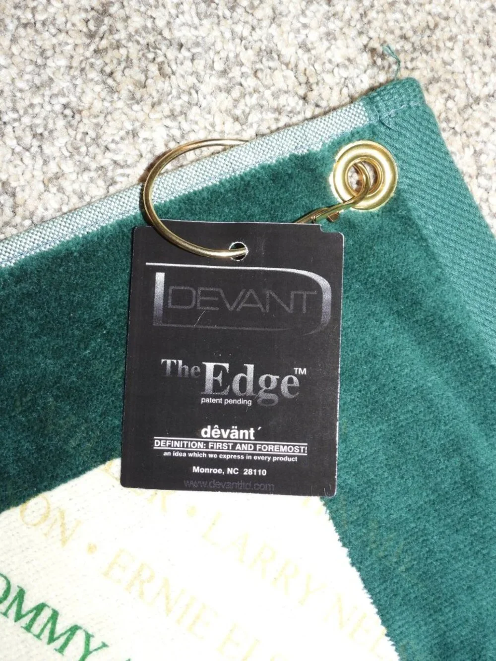 NWT 2007 US Open Oakmont Devant Golf Towel Winners Names 26